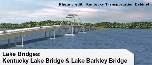 Lake Bridges: Kentucky Lake Bridge & Lake Barkley Bridge - Southwest Kentucky