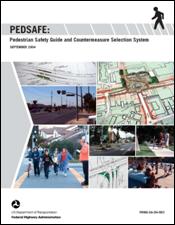 Image. Cover of 'PEDSAFE: Pedestrian Safety Guide and Countermeasure Selection System'. 