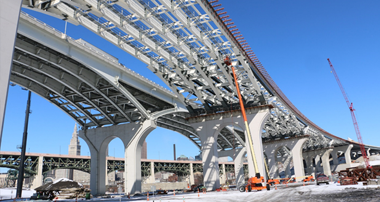 Eastbound George V. Voinovich Bridge - Cleveland, Ohio