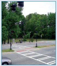 A PHB installed on Buford Highway near a transit stop.