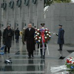 Secretary LaHood advances with a wreath