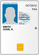 Example of an FAA PIV card