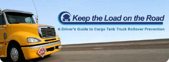 Keep the Load on the Road graphic with a yellow dump truck