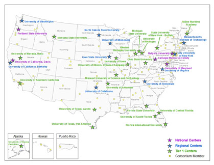 Map of 2013 UTC Competition Selections