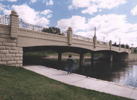 A bridge over the Zumbro River in historic Mantorville, Minnesota.