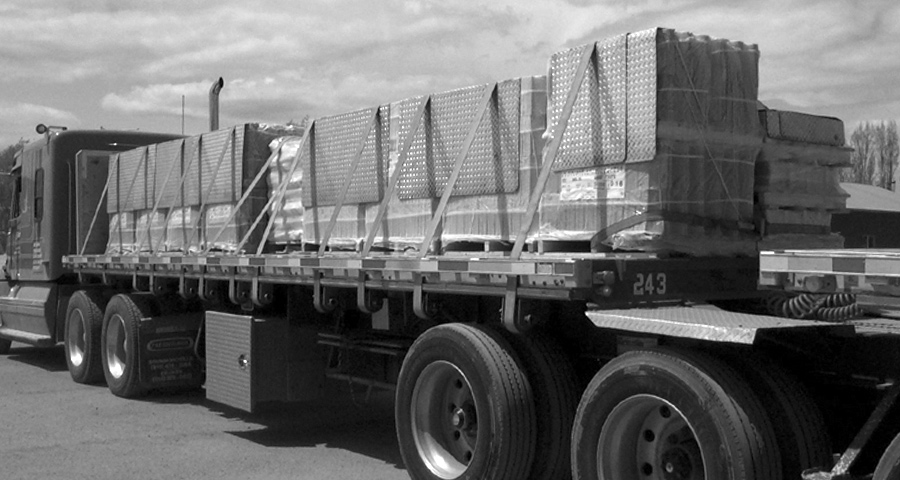 A truck with cargo secured