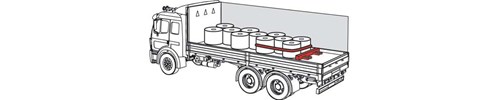Diagram of truck properly loaded with paper rolls