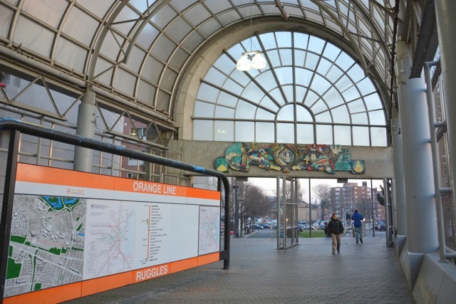 Entrance to MBTA subway station