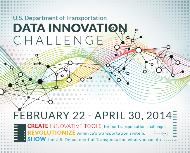 Graphic announcing the U.S. D.O.T. Data Innovation Challenge