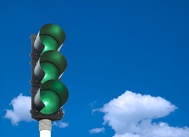 all green stop light