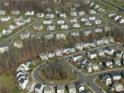 Aerial photo of neighborhood.