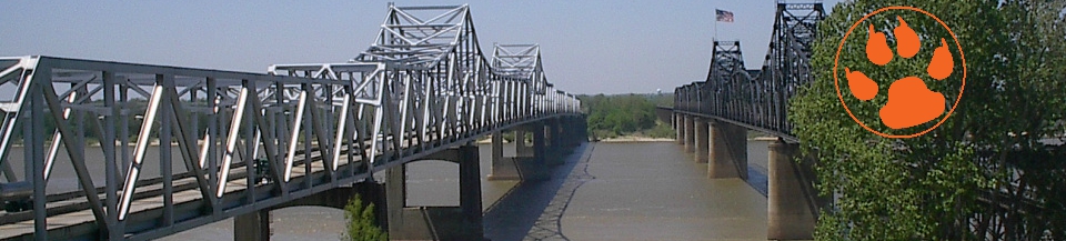 TIGER-stamped bridge across the Mississippi
