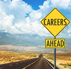 Road sign: CAREERS AHEAD