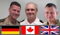The Defense Health Headquarters hosts a number of foreign liaison officers from partner nations. Left: Federal Defense Forces of Germany Col. Kai Schlolaut; Center: United Kingdom, Royal Navy Surgeon Capt. Stephen Bree; Right: Canadian Armed Forces Cmdr. Ian Torrie 