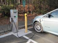 Photo of EV at charging station