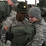 Service member in basic training