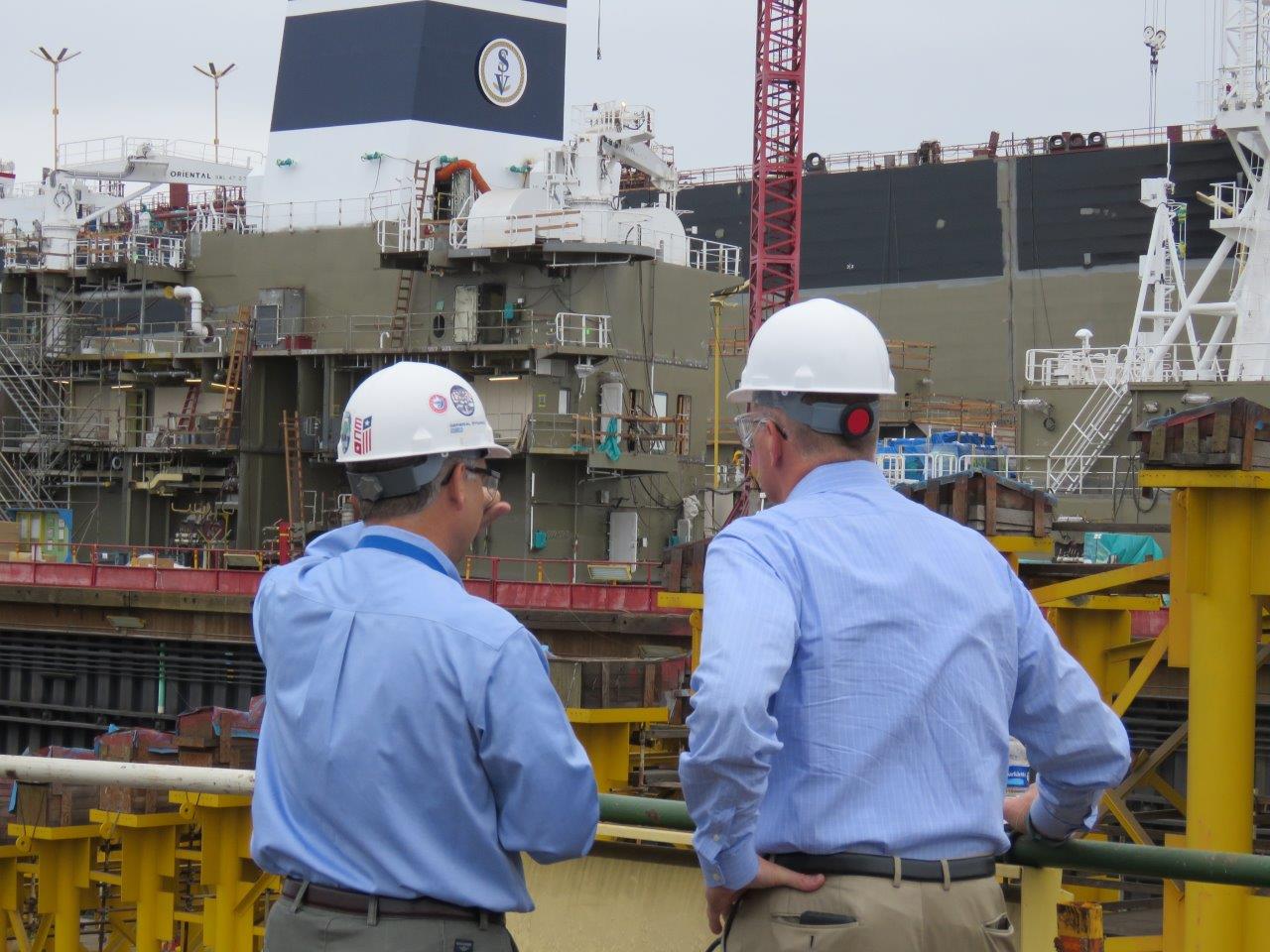 Picture of Administrator Jaenichen at shipyard