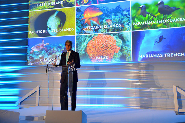 Picture of Secretary Kerry at Our Oceans conference