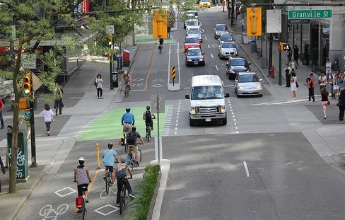 Picture of bike lanes in Vancouver