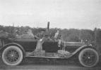 Photo from National Old Trails Road - Summit of Raton Pass, CO-NM State Line.  A.L. Westgard in a car.