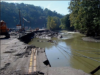 Road under water.