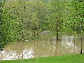 Valley under water.