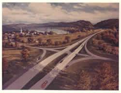 Painting of Rural Interstate Highway