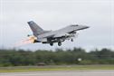 An F-16 Fighting Falcon assigned to the 179th Fighter Squadron at Duluth Air National Guard Base, Minn., takes off from Eielson Air Force Base, Alaska, Aug. 10, 2015, during Red Flag-Alaska 15-3. RF-A is a series of Pacific Air Forces field training exercises for U.S. and partner nation forces, providing combined offensive counter-air, interdiction, close air support and large force employment training in a simulated combat environment. (U.S. Air Force photo/Senior Airman Ashley Nicole Taylor)