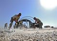 Staff Sgt. Adam Borjon, a 435th Construction Training Squadron engineer system’s operator, and Senior Airman Allen Turner, a 435th CTS pavement and equipment operator, build structures Sept. 23, 2015, in support of personnel recovery operations at Diyarbakir Air Base, Turkey. The 435th Contingency Response Group deployed from Ramstein Air Base, Germany, in support of the U.S. Air Forces Central Command’s staging aircraft and Airmen in southeast Turkey to enhance coalition capabilities to support personnel recovery operations in Syria and Iraq. (U.S. Air Force photo/Airman 1st Class Cory W. Bush)