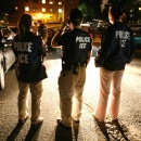 ICE agents look on as gang member arrested during community shield operation