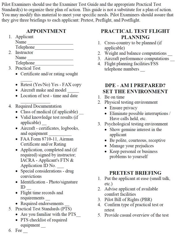 Figure 7-8B. Sport Pilot Examiner Test Guide - Page 1