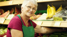 	Woman working in a grocery store