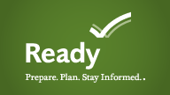 Ready Logo: Prepare. Plan. Stay informed