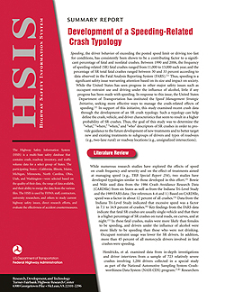 Front page of Development of Speeding-Related Crash Typology (Summary Report).