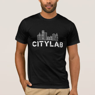 Black CityLab T-Shirt with White Skyline Design