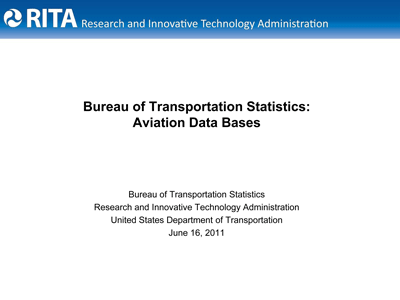 Bureau of Transportation Statistics - Aviation Data Bases Image