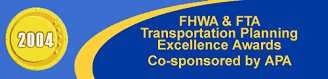 Logo - FHWA and FTA Transportation Planning Excellence Awards Co-sponsored be APA