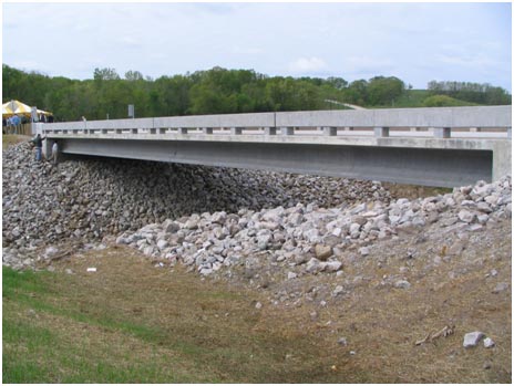 This Wapello County, Iowa, structure was the first UHPC bridge constructed in the United States.  The bridge includes three UHPC prestressed I-girders spanning a creek in rural Iowa.