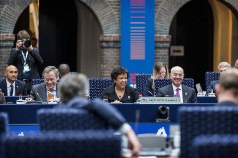 Deputy Secretary Mayorkas and Attorney General Lynch participate in the EU-U.S. Justice and Home Affairs Ministerial.