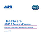 Report cover of the Healthcare COOP and Recovery Planning document