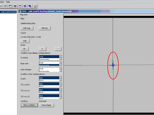 Figure 67. Screen Capture. SSAM Screen--Map Tab Specify Rectangle. A green rectangle is drawn over the map image on the map view section in the map view section of the Map tab.