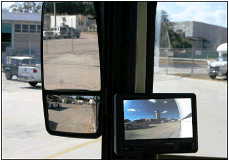 Vehicle visible with video system, but not with mirrors