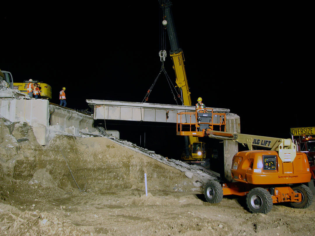 Decommissioning of the two year old PBES 8th North Bridge on I-15 in Salt Lake City, Utah.