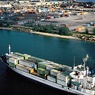 Cargo Ship on a river