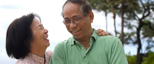 An Asian senior couple