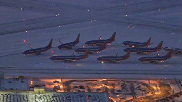 Photo of Southwest planes on tarmac at Midway; credit NBC Chicago