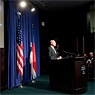 Secretary Johnson speaking at a podium