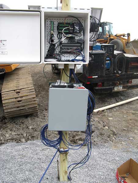 Figure 4. Solar powered remote data acquisition system in St. Lawrence, NY.