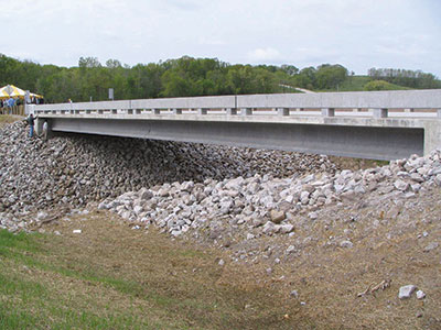 Shown here is the Nation's first completed UHPC I-girder bridge, the Mars Hill Bridge, located in Iowa's Wapello County.