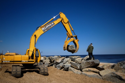 Rebuilding efforts underway after Hurricane Sandy at Keansburg Beach in N.J. 